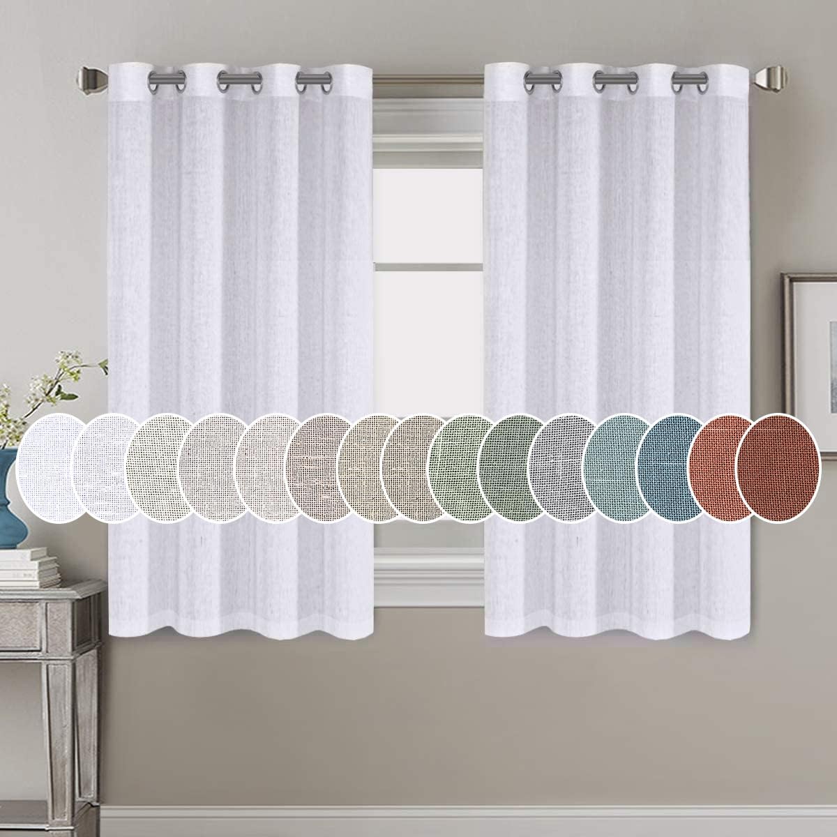 Light Filtering Linen Textured Curtains Grommet Curtains