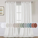 Natural Linen Tab Top Curtains Semi Sheer Curtains
