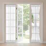 H.VERSAILTEX Linen French Door Curtains Semi Sheer Light Reducing Privacy Doors Window Cover with Tieback | Rod Pocket 1 Panel Door Shades for Glass Living Room Doorways,52" W x 72" L,Linen