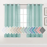 H.VERSAILTEX Linen Sheer Curtains 84 Inch Length Semi Sheer Curtains for Living Room Light Filtering Curtains, 2 Panels (52" W x 84" L, Sea Mist)