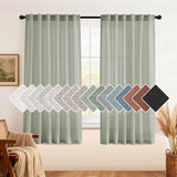 H.VERSAILTEX Natural Linen Curtains 63 inches Long for Living Room 2 Panels Back Tab Loop Pocket Textured Light Filtering Semi Sheer Curtains Rustic Farmhouse Boho Curtain for Bedroom, Sea Grass