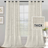 H.VERSAILTEX Linen Blended Curtains - Natural Linen Textured, Light Filtering Nickel Grommet 2 Panel Sets, 52" x 84", Angora for Living Room & Bedroom