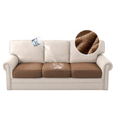 H.VERSAILTEX Waterproof Sofa Seat Cushion Covers Sofa Covers for Seating Couch Cushion Slipcover Protectors Non Slip Cushion Cover, Made of Looped Fleece Fabric Durable Sturdy (3 Pack, Caramel)
