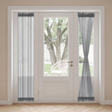 H.VERSAILTEX Linen French Door Curtains Semi Sheer Light Reducing Privacy Doors Window Cover with Tieback | Rod Pocket 1 Panel Door Shades for Glass Living Room Doorways,52" W x 72" L,Linen