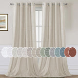 Light Filtering Linen Textured Curtains Grommet Curtains