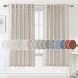 Natural Linen Tab Loop Pocket Semi Sheer Light Filtering Curtains