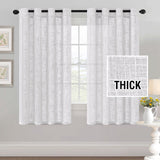 H.VERSAILTEX Linen Blended Curtains - Natural Linen Textured, Light Filtering Nickel Grommet 2 Panel Sets, 52" x 84", Angora for Living Room & Bedroom