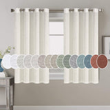 Light Filtering Linen Textured Curtains Grommet Curtains