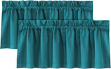 H.VERSAILTEX 100% Blackout Valances for Windows Kitchen Window Rod Pocket Privacy Decorative Curtains 2 Pack