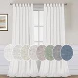 Natural Linen Tab Top Curtains Semi Sheer Curtains