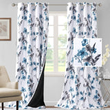 H.VERSAILTEX 100% Blackout Curtains for Living Room Camellia Floral Thermal Insulated Grommet Window Drapes 2 Panels