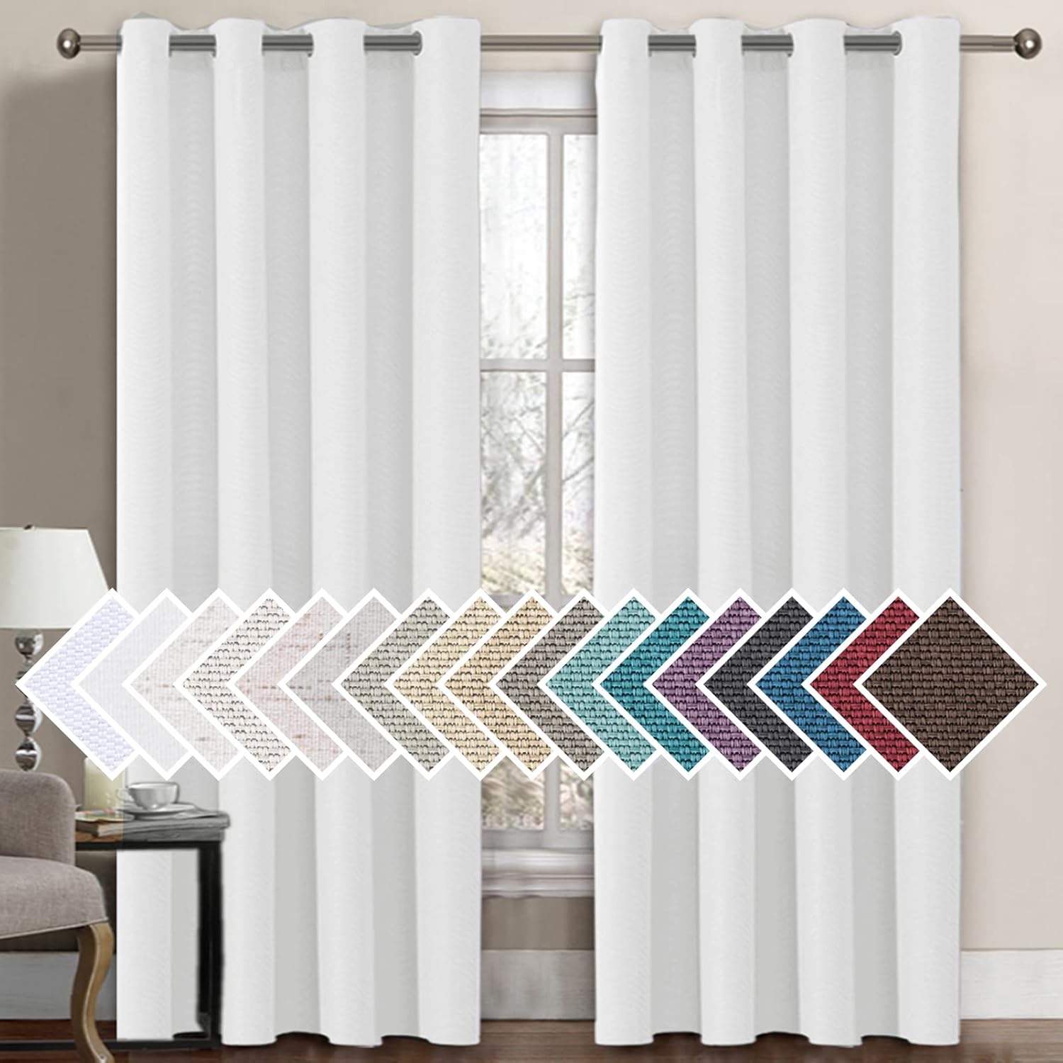 Linen Blackout Thermal Insulated Grommet Curtain