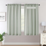 H.VERSAILTEX Sheer Curtains 84 inches Long Non-See-Through Farmhouse Curtains for Living Room Light Filtering Semi Sheer Panels for Bedroom Privacy Window Drapes 2 Panels Rod Pocket, Beige