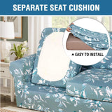 H.VERSAILTEX Super Stretch 3 Pieces Sofa Covers for 2 Cushion Couch Covers Sofa Slipcovers Feature Soft Thick Bouncy Modern Style with Individual Cushion Covers Pet Friendly - Loveseat, Aqua