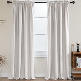 100% Blackout White Liners Window Rod Pocket Curtains