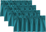 H.VERSAILTEX 100% Blackout Valances for Windows Kitchen Window Rod Pocket Privacy Decorative Curtains 2 Pack