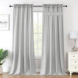 H.VERSAILTEX Sheer Curtains 84 inches Long Non-See-Through Farmhouse Curtains for Living Room Light Filtering Semi Sheer Panels for Bedroom Privacy Window Drapes 2 Panels Rod Pocket, Beige