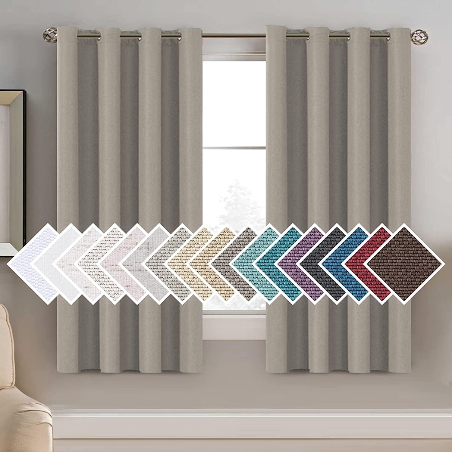 Linen Blackout Thermal Insulated Grommet Curtain