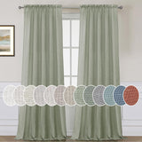 Natural Linen Rod Pocket Curtains Semi Sheer Curtains