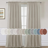 Natural Linen Rod Pocket Curtains Semi Sheer Curtains
