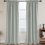 100% Blackout White Liners Window Rod Pocket Curtains