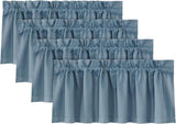 H.VERSAILTEX 100% Blackout Valances for Windows Kitchen Window Rod Pocket Privacy Decorative Curtains 2 Pack