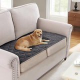 H.VERSAILTEX Couch Cover Chenille Pet Fuzzy Sofa Covers for 3 Cushion Couch Anti Slip Washable Sofa Slipcovers with Strap Soft Couch Protector Cover for Dogs Cats Kids(36" x 74",Khaki)