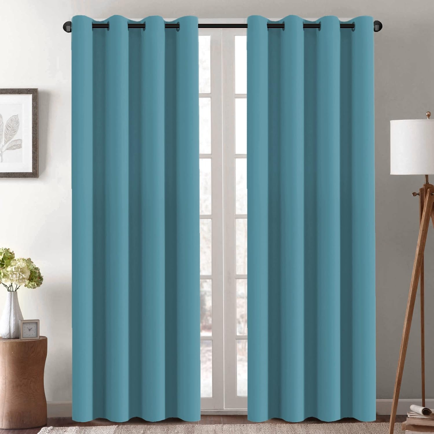 100% Blackout Thermal Insulated Grommet Solid Color Curtains
