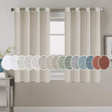 Light Filtering Linen Textured Curtains Grommet Curtains