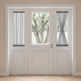 H.VERSAILTEX Linen French Door Curtains Semi Sheer Light Reducing Privacy Doors Window Cover with Tieback | Rod Pocket 1 Panel Door Shades for Glass Living Room Doorways,52" W x 72" L,Linen