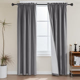 100% Blackout White Liners Window Rod Pocket Curtains