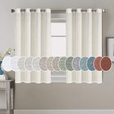 Light Filtering Linen Textured Curtains Grommet Curtains