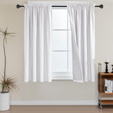 100% Blackout White Liners Window Rod Pocket Curtains