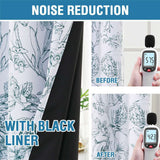 H.VERSAILTEX 100% Blackout Curtains Camellia Floral Printed Drapes Leah Floral Thermal Bedroom Curtains for Living room with Black Liner 2 Panels,52" x 96",Teal