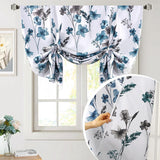 H.VERSAILTEX Tie Up Curtain Double Sided Cattleya Floral Printed Rod Pocket Balloon Roman Window Valance