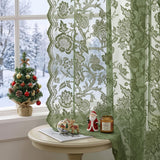 H.VERSAILTEX Cream Beige Lace Curtains 84 Inches Long 2 Panels, Rod Pocket