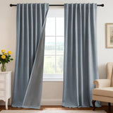 H.VERSAILTEX 100% Blackout Curtains Back Tab Full Light Blocking Thermal Insulated 2 Panels