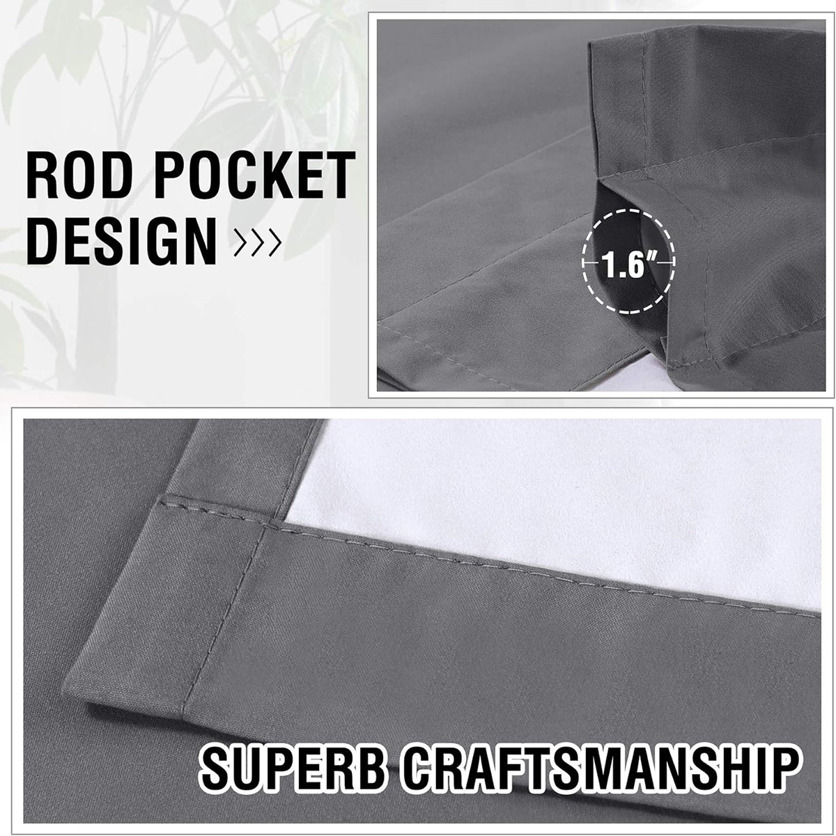 Full Light Blocking Thermal Insulated Curtain Draperies with Soft White Coating