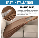 H.VERSAILTEX Waterproof Sofa Seat Cushion Covers Sofa Covers for Seating Couch Cushion Slipcover Protectors Non Slip Cushion Cover, Made of Looped Fleece Fabric Durable Sturdy (3 Pack, Caramel)