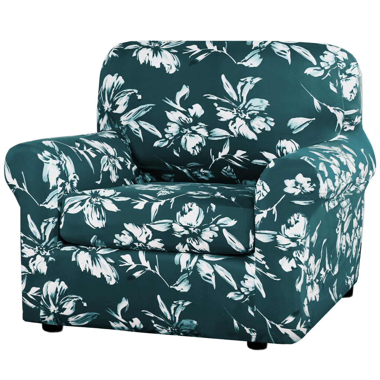 H.VERSAILTEX Super Stretch 3 Pieces Sofa Covers for 2 Cushion Couch Covers Sofa Slipcovers Feature Soft Thick Bouncy Modern Style with Individual Cushion Covers Pet Friendly - Loveseat, Aqua