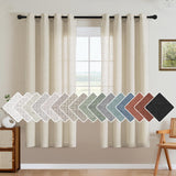 H.VERSAILTEX Natural Linen Curtains 63 inches Long for Living Room 2 Panels Back Tab Loop Pocket Textured Light Filtering Semi Sheer Curtains Rustic Farmhouse Boho Curtain for Bedroom, Sea Grass