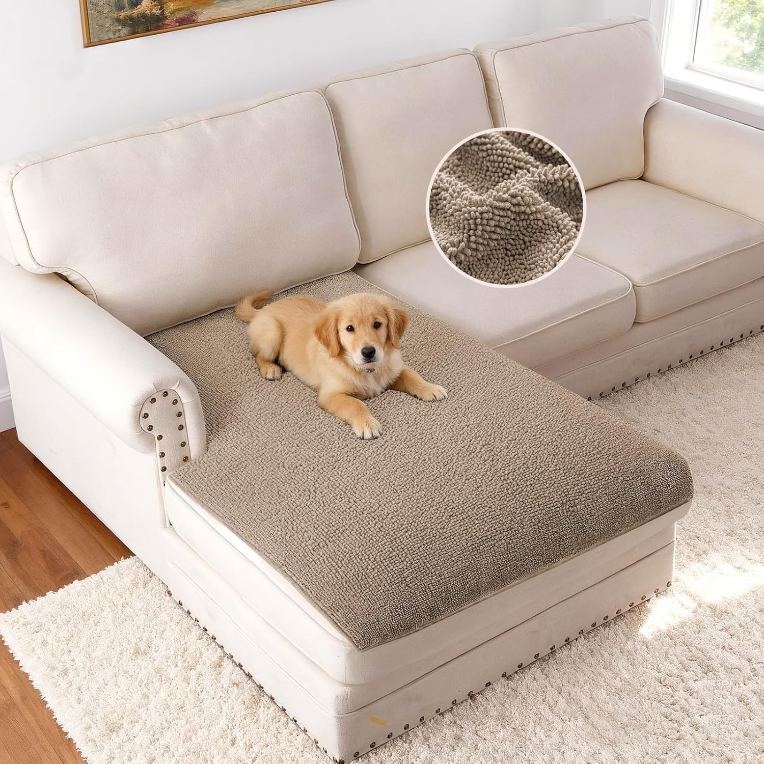 H.VERSAILTEX Chenille Pet Couch Cover – Non-Slip Sofa Protector for Dogs & Pets