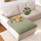 H.VERSAILTEX Non Slip Pet Couch Cover Chenille Dog Bed Protector Thick Soft Sofa Slipcover Pet Friendly Washable Couch Cushion Covers for Pets (30" x 53", Sage)