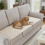 H.VERSAILTEX Couch Cover Chenille Pet Fuzzy Sofa Covers for 3 Cushion Couch Anti Slip Washable Sofa Slipcovers with Strap Soft Couch Protector Cover for Dogs Cats Kids(36" x 74",Khaki)