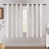 H.VERSAILTEX Light Filtering Linen Curtains 84 Inch for Bedroom, Pale Oak