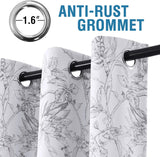 H.VERSAILTEX 100% Blackout Curtains for Living Room Camellia Floral Thermal Insulated Grommet Window Drapes 2 Panels