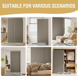 H.VERSAILTEX 100% Blackout Linen Curtain Accordion Door Curtains for Doorway Privacy Folding Closet Door Curtain Room Divider Sliding Door Shade with Hooks, 1 Panel, W55 x L78, Heather Taupe