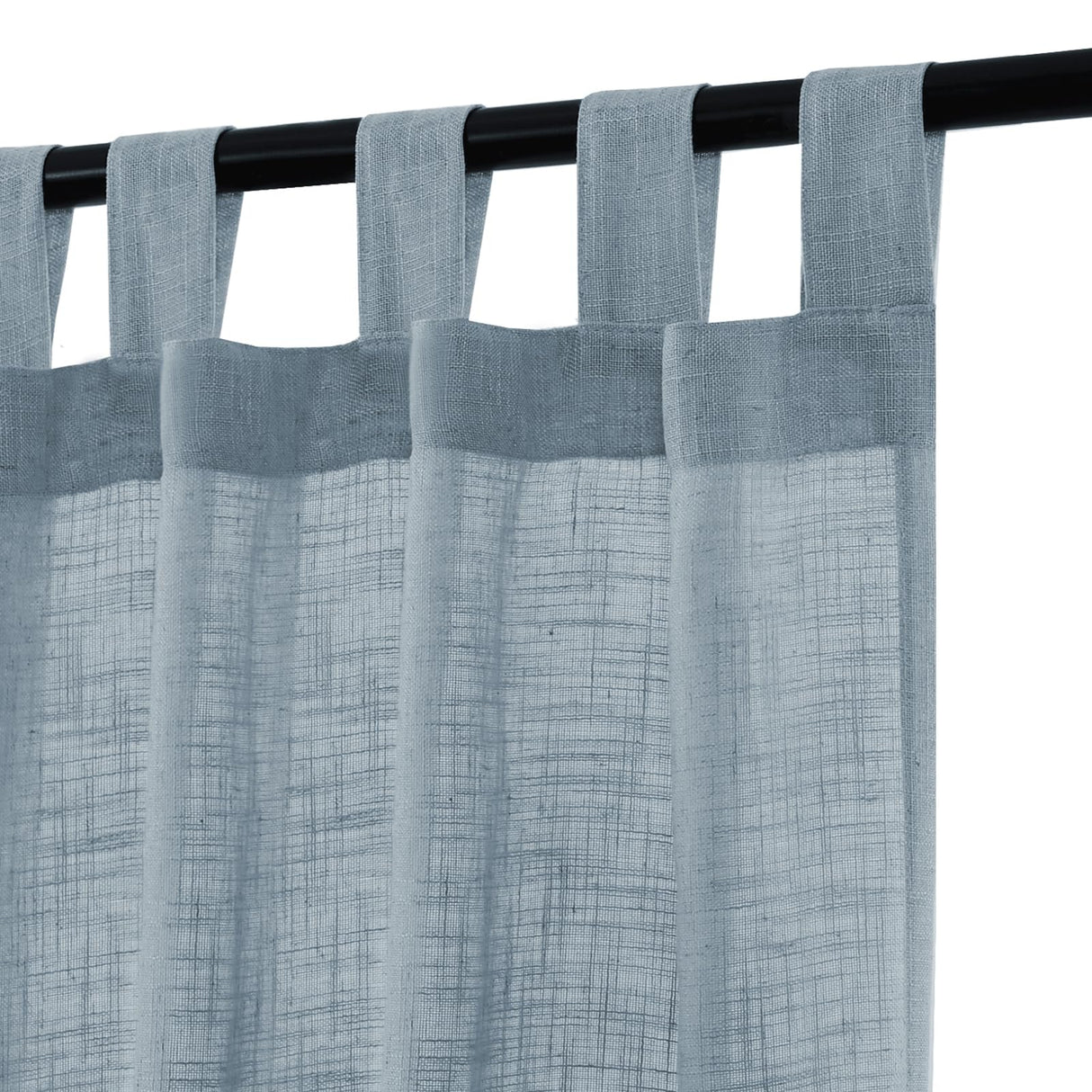 H.VERSAILTEX Linen Natural Linen Blended Curtains for Living Room Burlap Linen Textured Tab Top Curtain Energy Efficient Light Filtering Curtains (Set of 2, 52" x 84", Stone Blue)