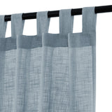 H.VERSAILTEX Linen Natural Linen Blended Curtains for Living Room Burlap Linen Textured Tab Top Curtain Energy Efficient Light Filtering Curtains (Set of 2, 52" x 84", Stone Blue)