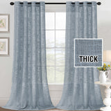 H.VERSAILTEX Linen Blended Curtains - Natural Linen Textured, Light Filtering Nickel Grommet 2 Panel Sets, 52" x 84", Angora for Living Room & Bedroom